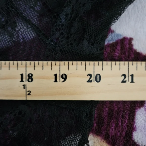 Emery Rose Black Lace Overlay Baby Doll Top XL - Picture 5 of 5